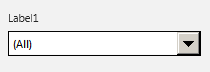 A screenshot of a dropdown menu labeled 'Label1' with '(All)' selected.