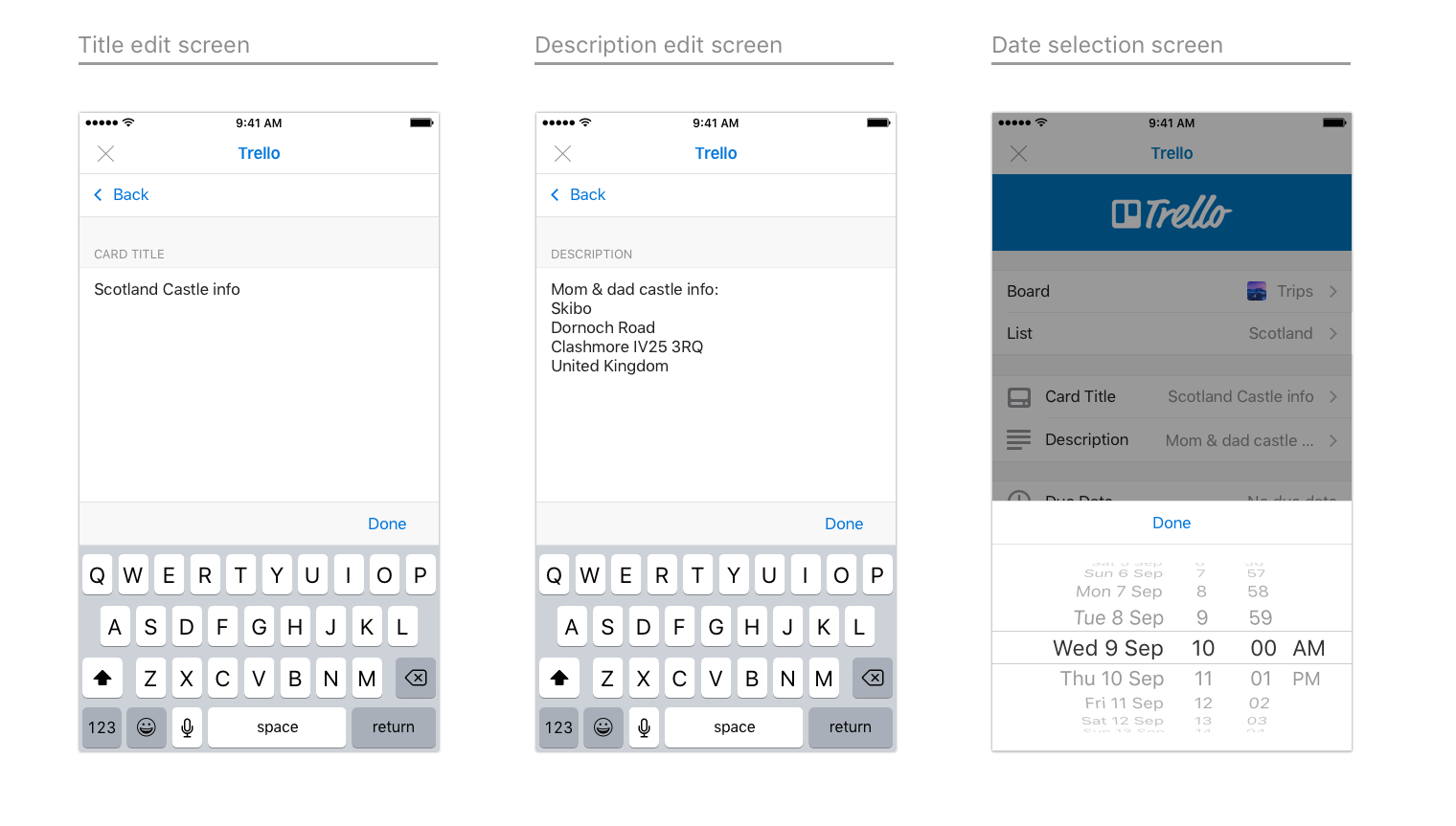 End-to-end design for the Trello add-in part 2 on iOS.