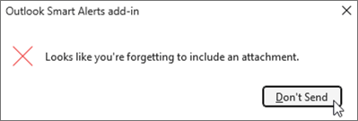 The soft block dialog with the Don't Send option.