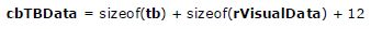 CBTBData = sizeof tb plus sizeof rvisualdata + 12