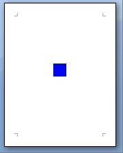 Shapre horizontally positioned relative to margins of the page. Shape is horizontally centered from the page margins