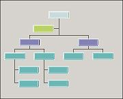 Beveled organizational chart style Beveled edges on shapes