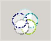 Double outline venn diagram style. Shapes with double outlines