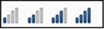 4 sets of 4 vertical bars. Each bar in set is taller than the previous, angling upwards from left to right. First set has first bar filled in, rest are grey. Second set has first 2 bars filled in, rest are grey. Third set has first 3 bars filled in, last is gray. Fourth set has all 4 bars filled in.