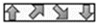 4 gray arrows. Arrow pointing up. Arrow pointing upwards at 45 degree angle. Arrow pointing downwards at 45 degree angle. Arrow pointing down.