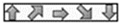 5 gray arrows. One arrow pointing up. One arrow pointing upwards at 45 degree angle. One arrow pointing right. One arrow pointing downwards at 45 degree angle. One arrow pointing down.