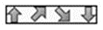 4 gray arrows. Arrow pointing up. Arrow pointing upwards at 45 degree angle. Arrow pointing downwards at 45 degree angle. Arrow pointing down.