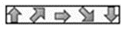 5 gray arrows. One arrow pointing up. One arrow pointing upwards at 45 degree angle. One arrow pointing right. One arrow pointing downwards at 45 degree angle. One arrow pointing down.