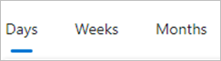 Shows the selection headings of Days, Weeks, and Months.