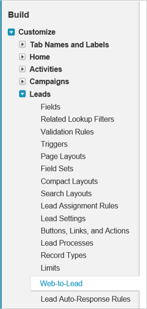 Salesforce classic Web-to-Lead