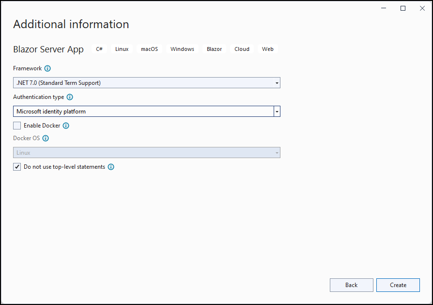 Set the Authentication type to Microsoft identity platform