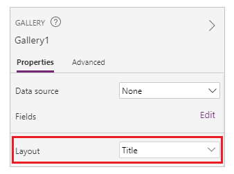 Select gallery layout for containers.