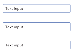 Three boxes in a column.