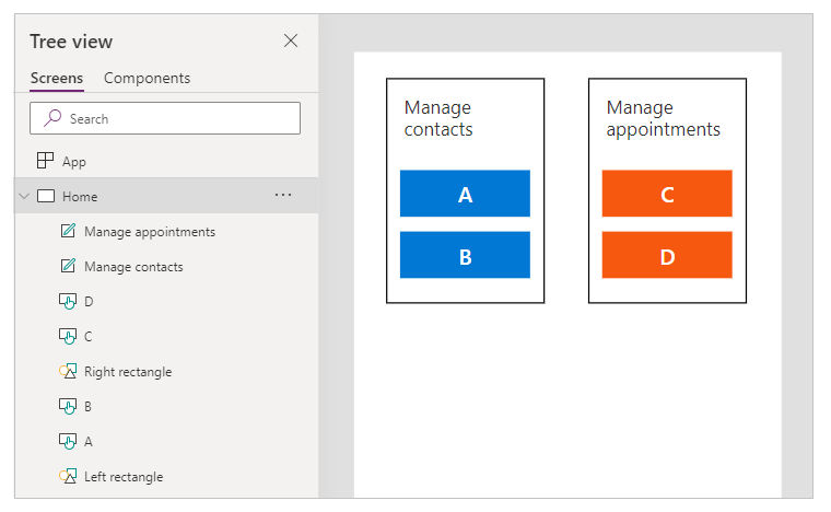 Example of incorrect practice: controls organized in a flat structure.