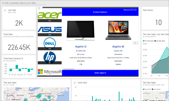 Power BI dashboard with embedded app.