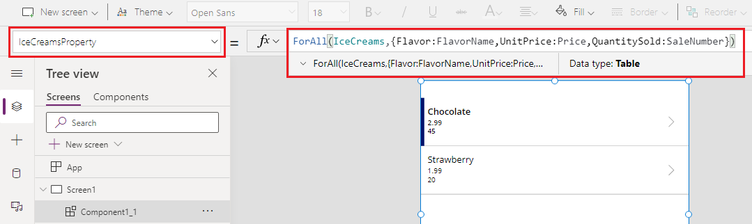 Map table using ForAll() function for all records.