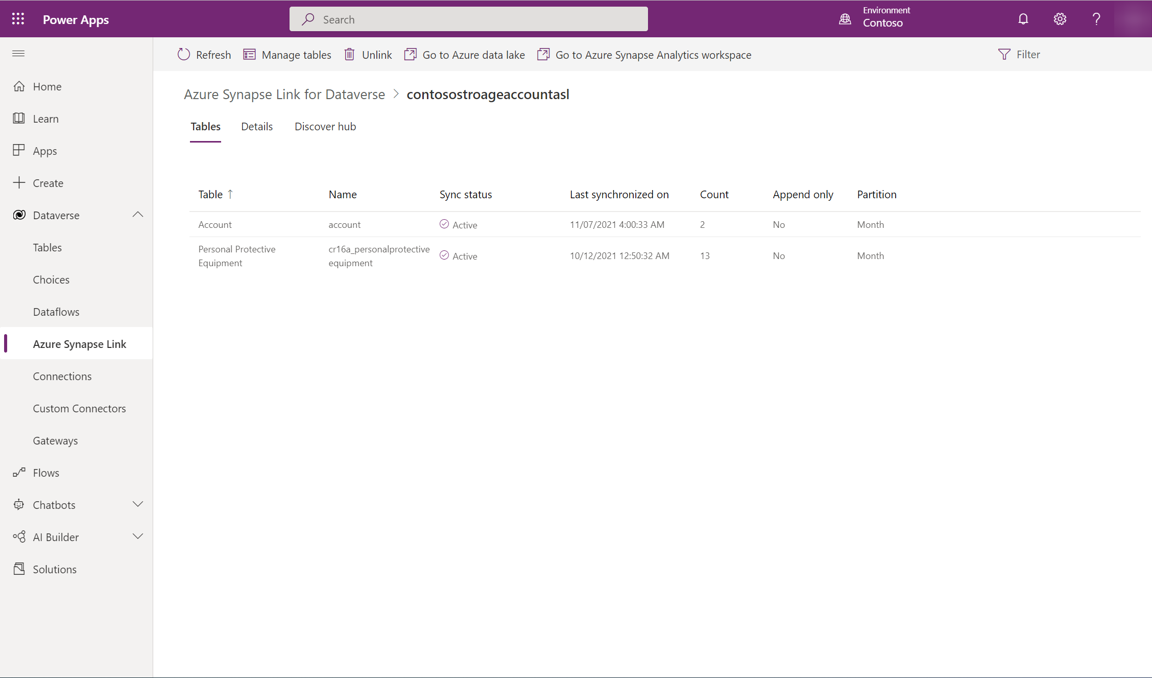 Azure Synapse Link monitoring