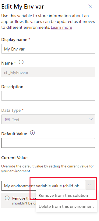 Remove the value from an environment variable