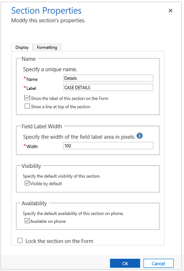 Section properties in solution explorer.