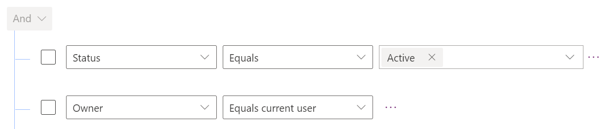 Screenshot that shows a custom filter with an explicit EQUALS condition.