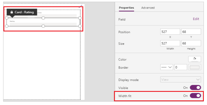 Data card - width fit property.