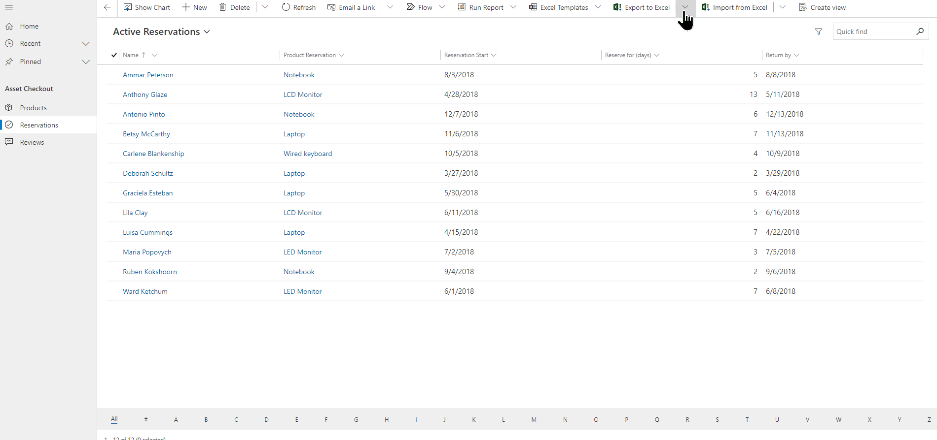 Demo of how the Excel to dynamic workseeting feature.