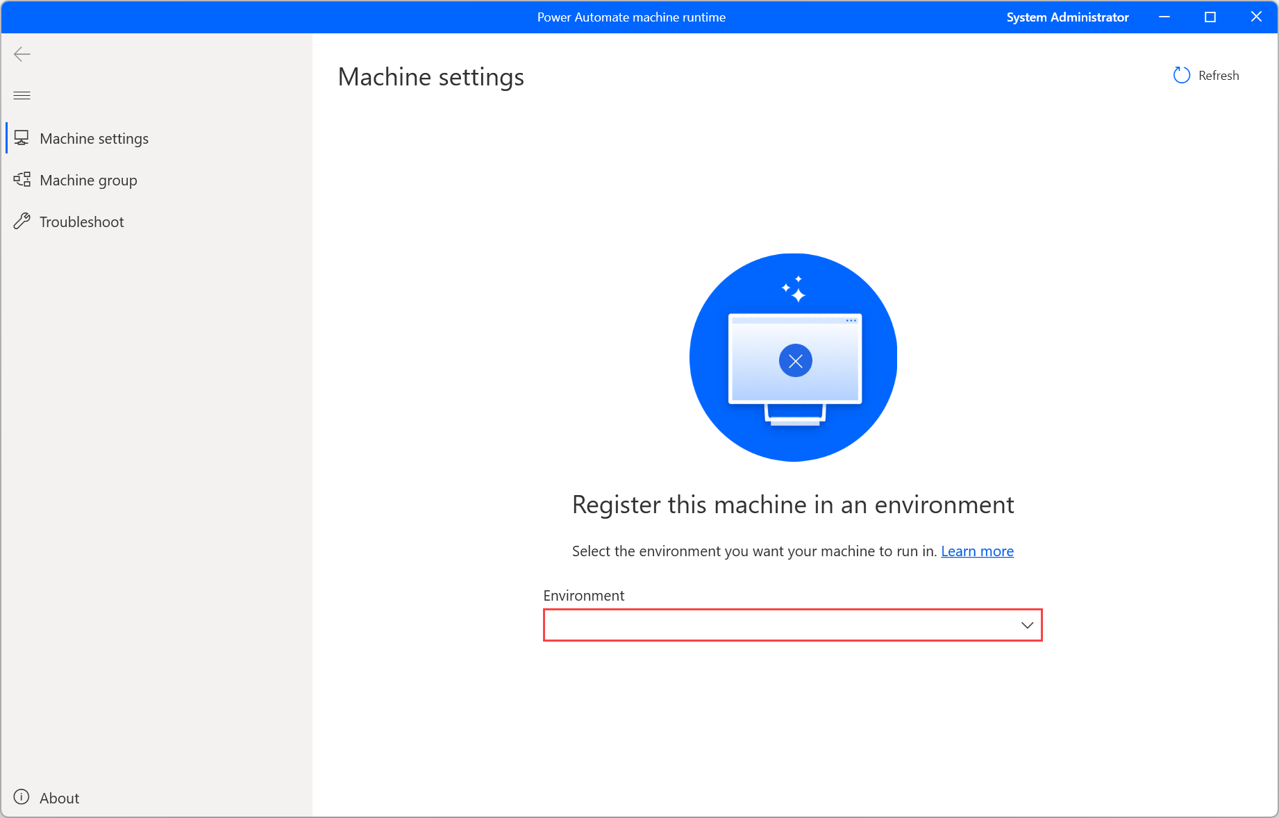 Screenshot of the Power Automate machine runtime application.