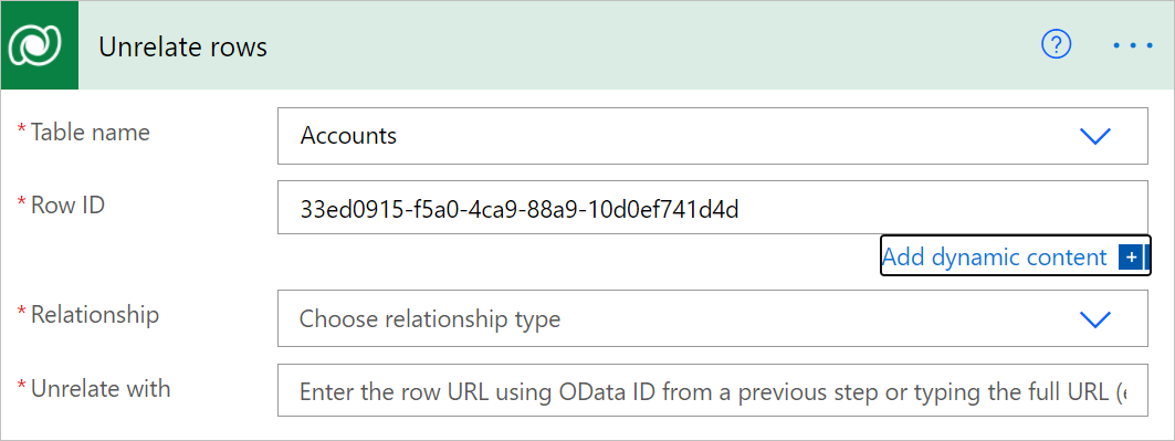 Table name selected and identifier added to Row ID.