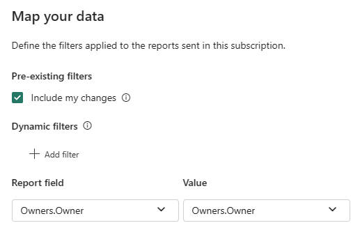 Screenshot of the Power BI service showing the Map your data screen.