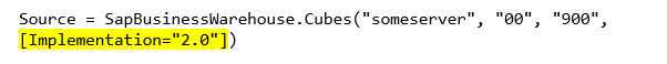 Screenshot that shows a plaintext query of the new option with the added value Implementation = 2.0.