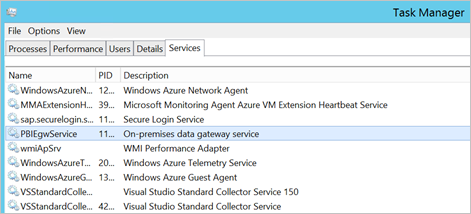 Screenshot of Task Manager Services tab