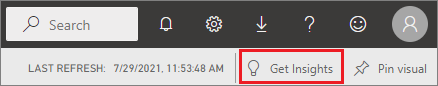 Screenshot highlighting the Get Insights button.