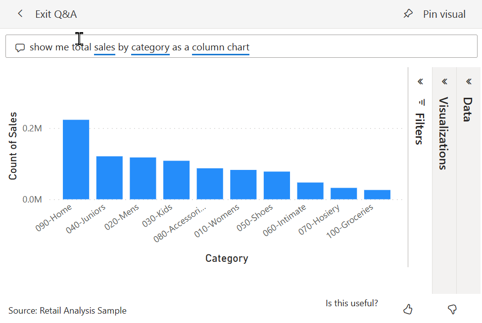 Screenshot showing the same question but with a visual type specified.