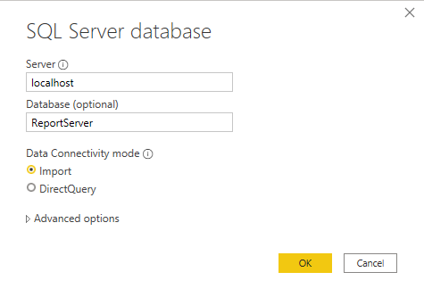 Connect to the SQL Server database