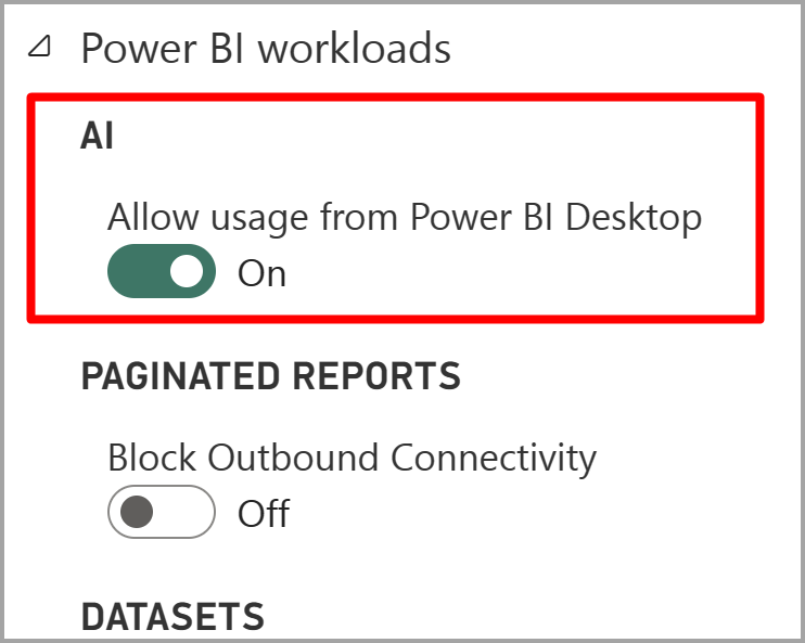 Screenshot of the Admin portal that shows the Capacity settings.