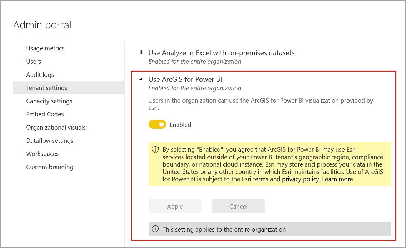 Screenshot shows administrator options in the Admin portal.