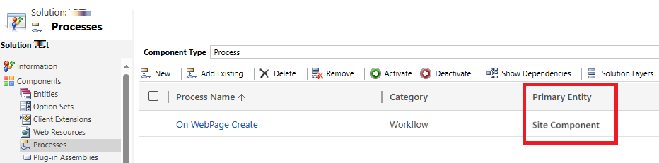 Use Site Component table within workflow and its attributes for the enhanced data model