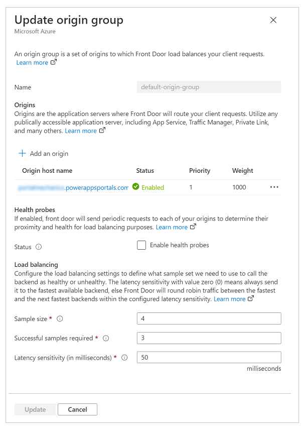 Validate origin configuration.