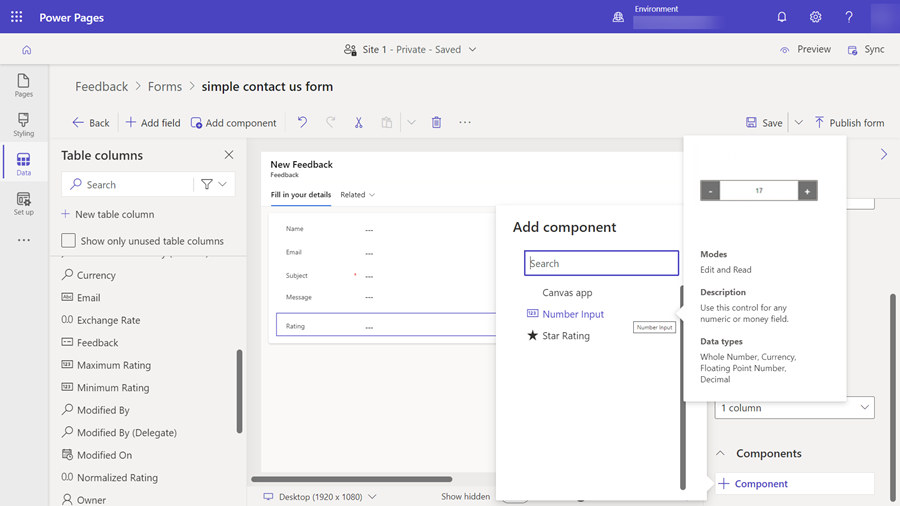 Add component to form.