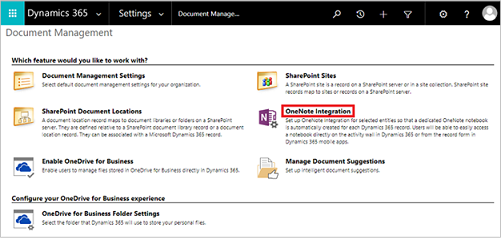 Choose OneNote Integration.