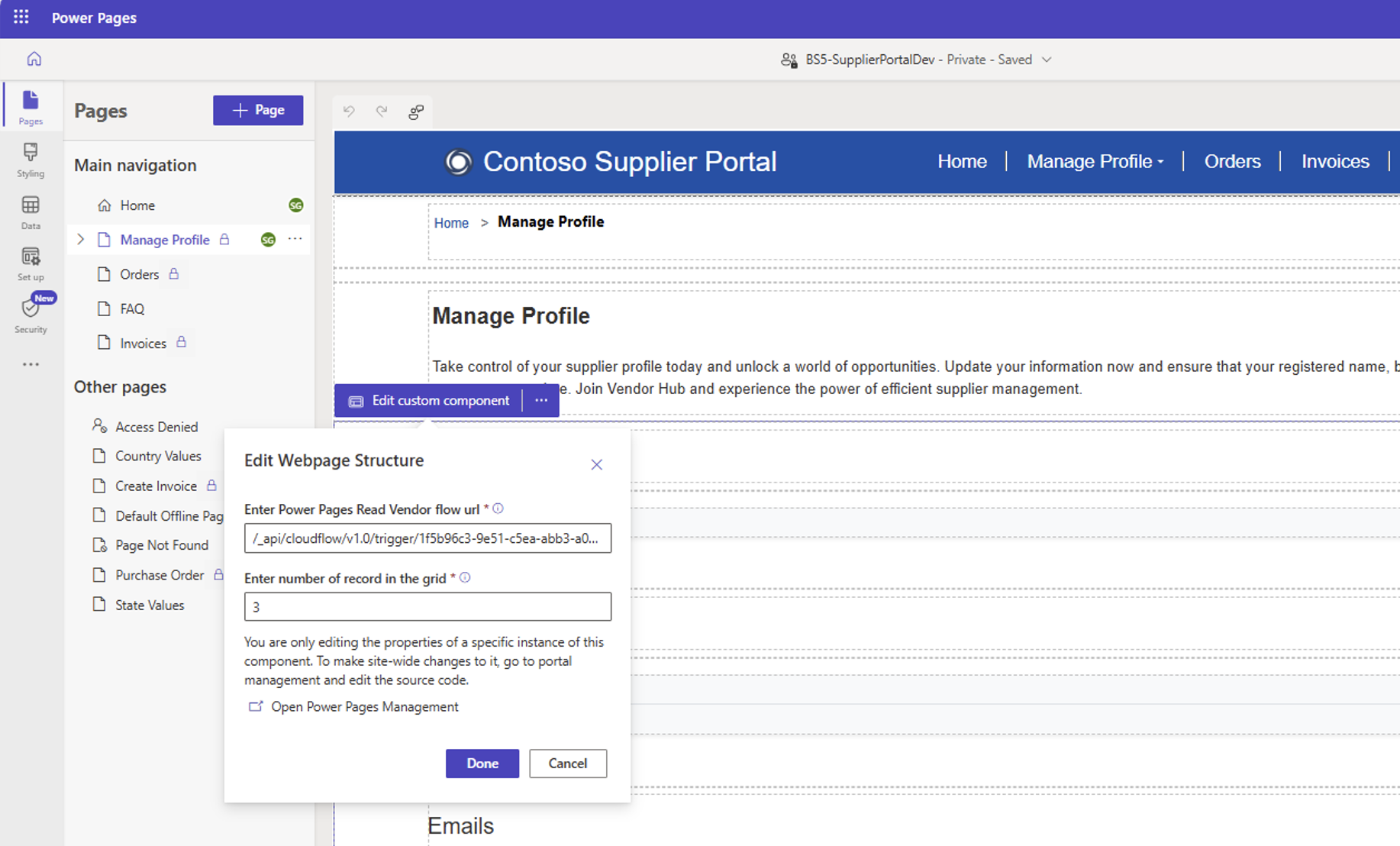 Screenshot of setting up Suppliers with SAP IDs and the associated users with each Supplier account.