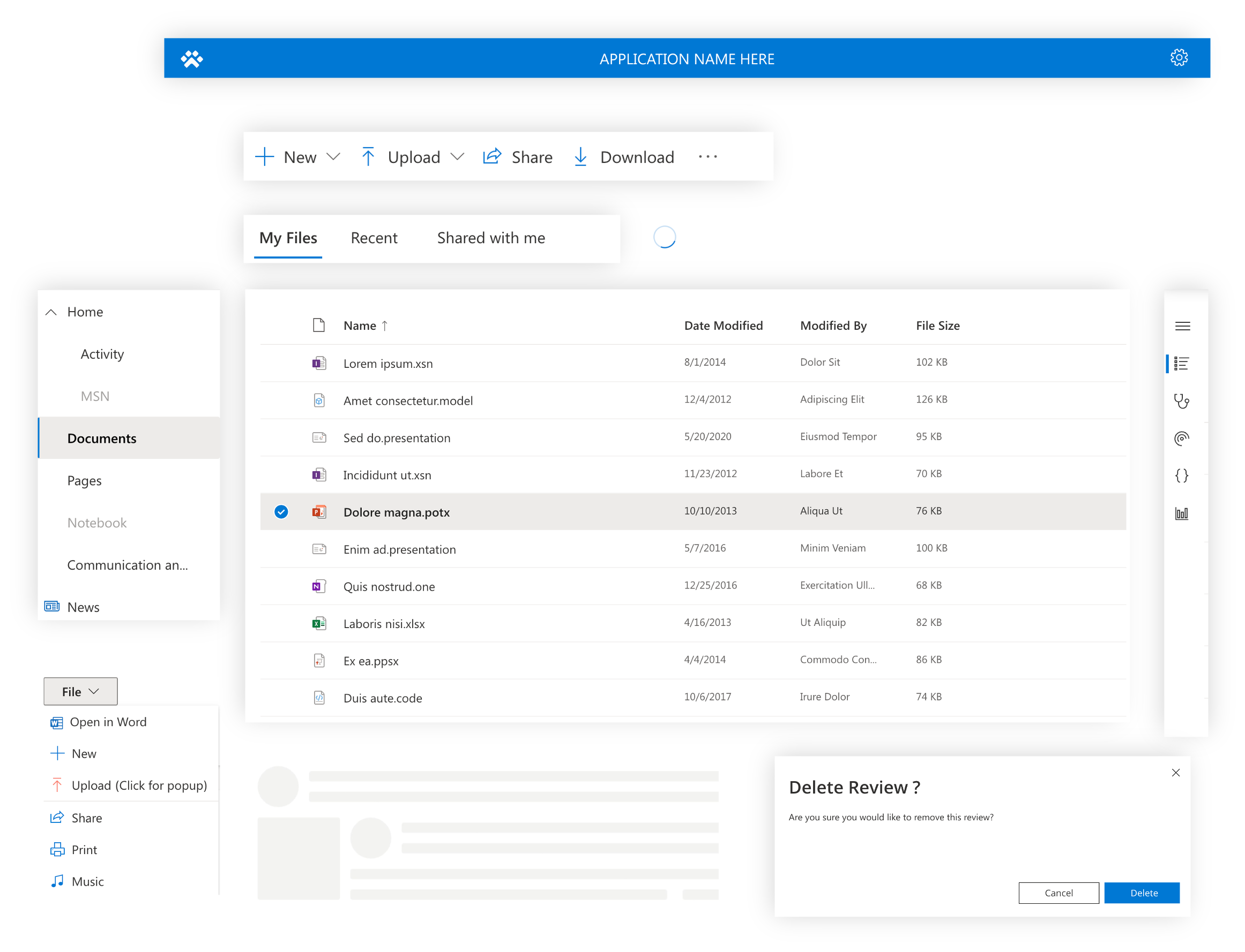 Examples of the Fluent UI components in the Creator Kit.