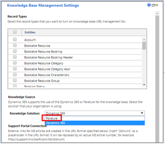 Knowledge Base Management Settings dialog .