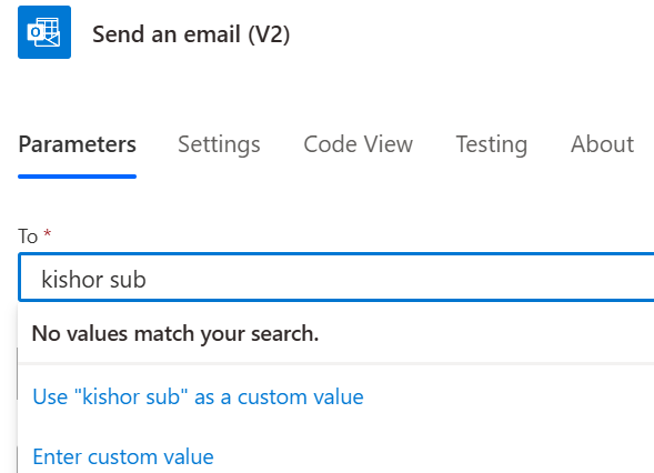 In the modern designer, today the email suggestions don't show.