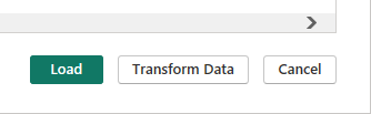 Screenshot that shows the load or transform data buttons.