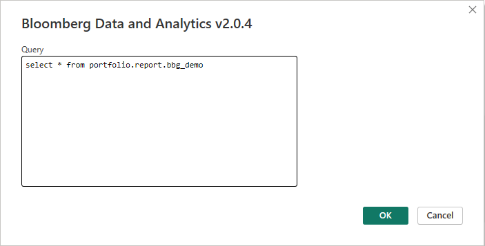 Screenshot of an example SQL query.