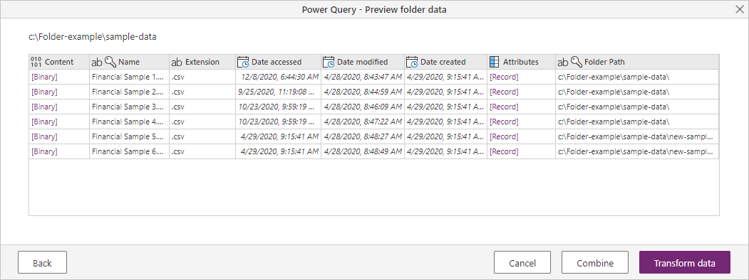 Select what to do with the data displayed in the Navigator.