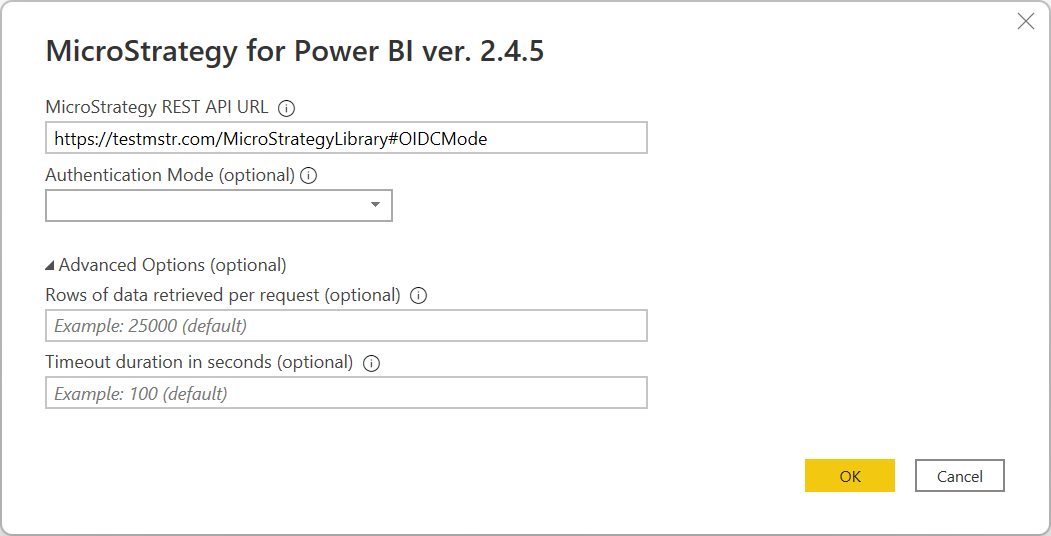 OIDC environment URL example.