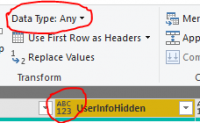 Data type any on a boolean column.