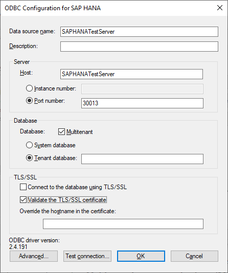 Set up the ODBC configuration.